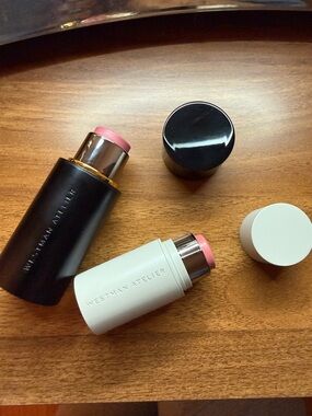 Westman Atelier Lit Up Glassy Highlighter Stick & Baby Cheeks Blush Stick -Petal